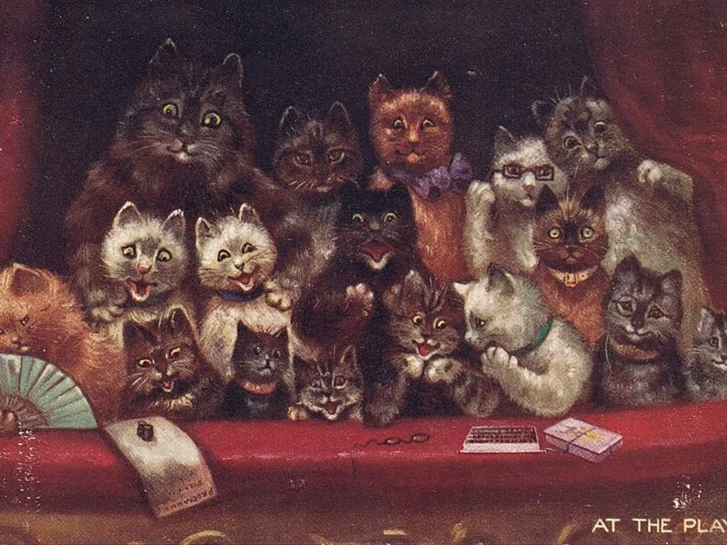 1860-Louis Wain - Gatti allo spettacolo Tucks